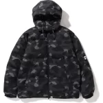 COLOR CAMO RELAXED FIT DOWN JACKET MENS BLACK