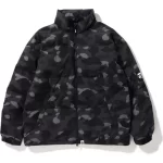 COLOR CAMO RELAXED FIT DOWN JACKET MENS BLACK