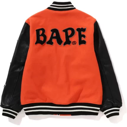 A BATHING APE RELAXED FIT VARSITY JACKET MENS