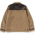 A BATHING APE MELTON RELAXED FIT ZIP JACKET MENS BACK
