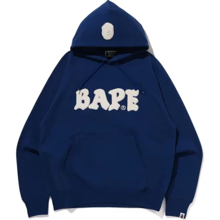 BAPE RELAXED FIT PULLOVER HOODIE BLUE