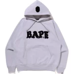 BAPE RELAXED FIT PULLOVER HOODIE GRAY