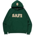 BAPE RELAXED FIT PULLOVER HOODIE GREEN