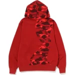 COLOR CAMO COLLEGE CUTTING RELAXED FIT HOODIE RED